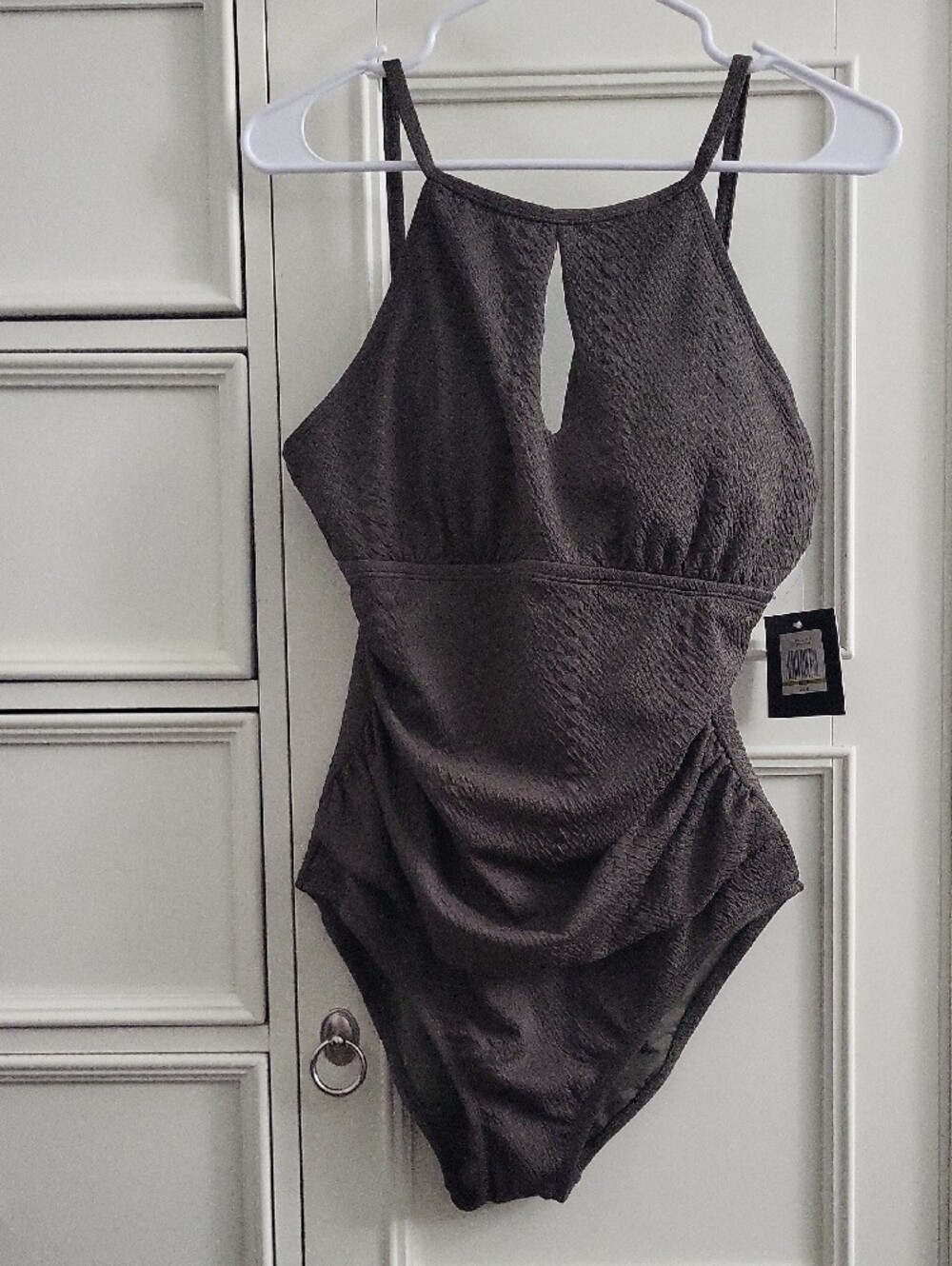 Ellen Tracy Green Swimsuit  Textured One-Piece - 14 NWT